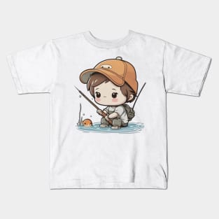 Nothing like a little fishing to bring out your inner kawaii pro Kids T-Shirt